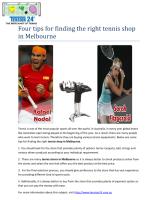 Four tips for finding the right tennis shop in Melbourne.pdf
