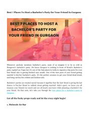 Best 7 Places To Host a Bachelor’s Party for Your Friend In Gurgaon.pdf