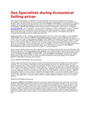 Seo Specialists during Economical Selling prices.docx