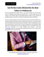 Get Perfect Suits Stitched By the Best Tailors in Melbourne.docx