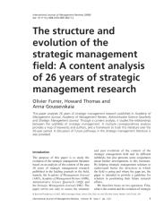 The structure and evolution of the strategic management field A content analysis of 26 years of strategic management research.pdf