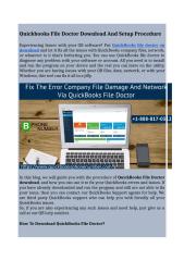Quickbooks File Doctor Download And Setup Procedur.docx
