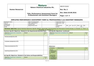 Performance Assessment Form for P-level and AMs.doc